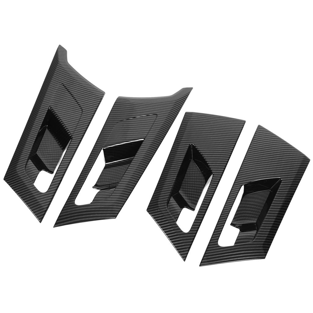 4Pcs Inner Door Handle Frame Cover Carbon Fiber Pattern Interior Door Handle Protection Trim Replacement for Mitsubishi