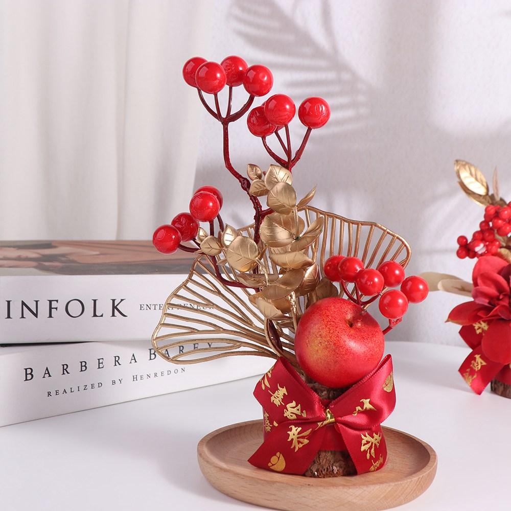 Good Fortune Spring Festival Pots Red Berry Branch New Year Pots Tabletop Pots Living Room