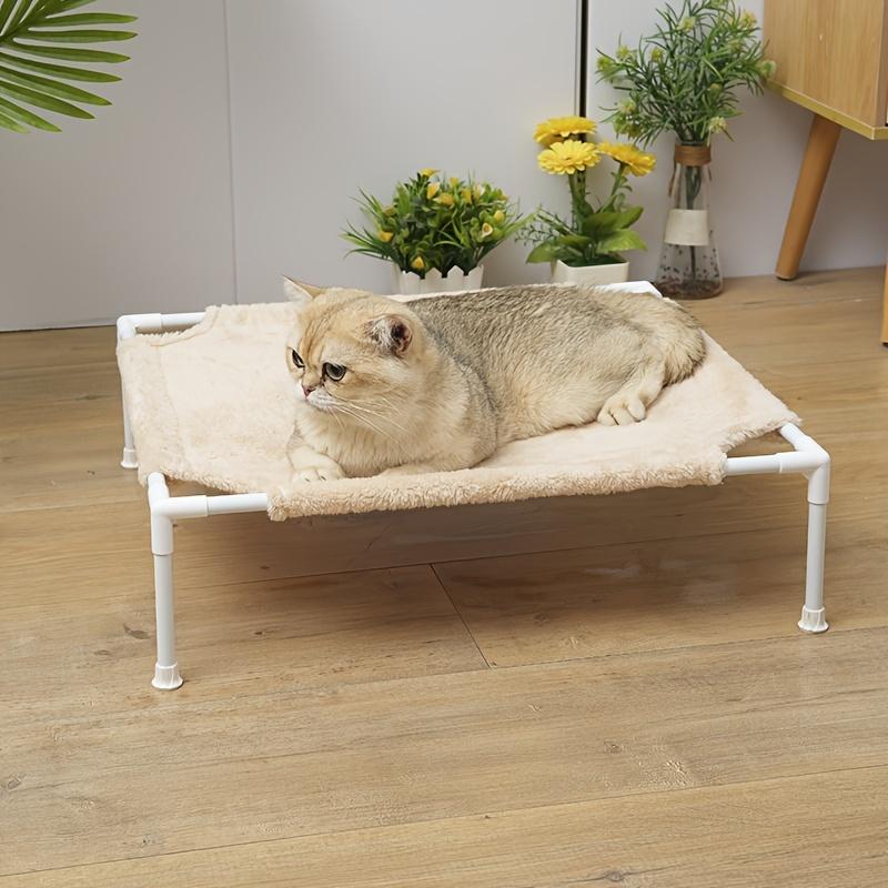 [Moisture-proof Cat Hammock] Detachable Moisture-proof 1pc Cat Hammock Bed | Elevated Pet Cushion with Metal Frame, Washable