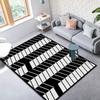 Simple Black And White Plaid Imitation Cashmere Carpet, Living Room Sand Blanket 3D Visual Striped Carpet Floor Mat Bedroom