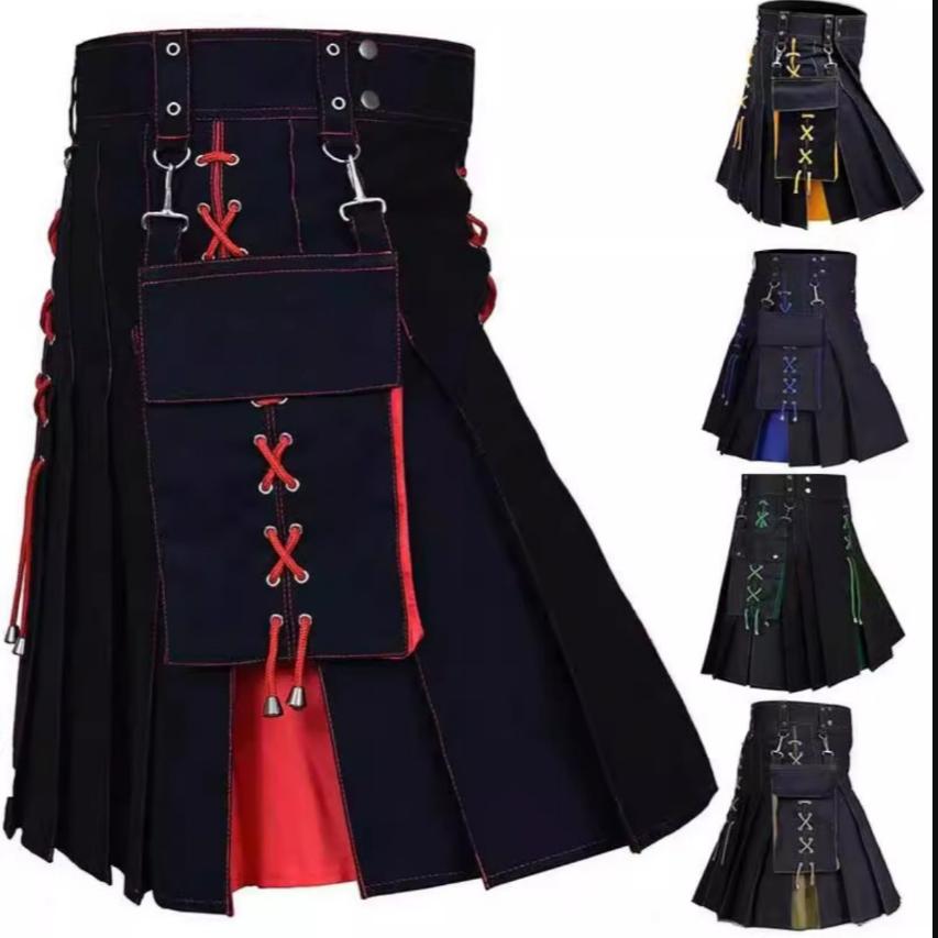 

Scottish Festival Skirt Multicolor Mid-Century Pleated Kilt L синий