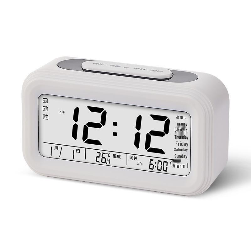 

ЖК Будильник с Зарядкой, Автоподсветкой, Почасовым Боем и Отображением Недели для Студентов