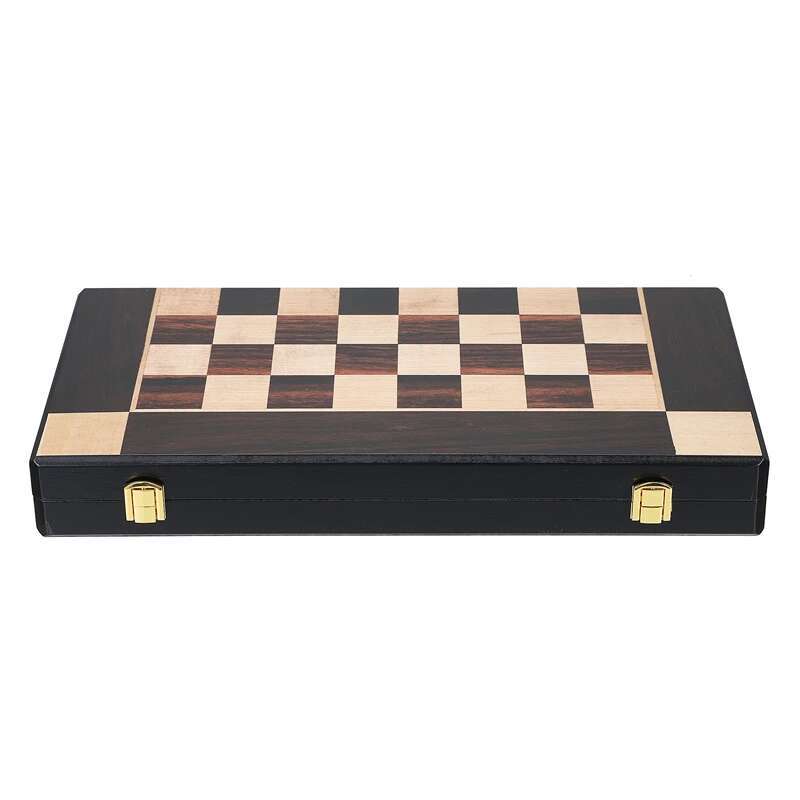 High-End Metal Chess Pieces, Wooden Chessboard, 38Cm/15Inch, Large Foldable Classic Game Collection For Chess Enthusiasts