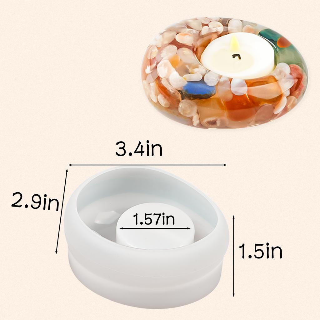 3D Candlestick Concrete Silicone Molds Irregular Stone Shape Candle Holder Ornaments Cement Plaster Resin Craft Mould Home Decor