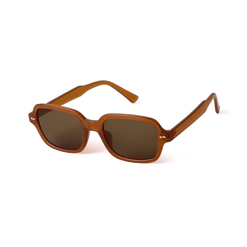 Vintage 90s Yellow Rectangle Sunglasses for Women Men Retro Square Sun Glasses with Rivets Designer Fashion S2160M