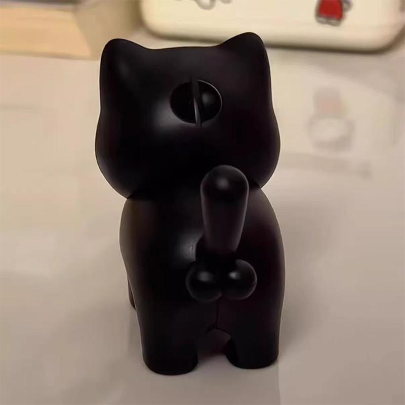 Interesting Black Cat Night Light Luminous Sound Keychain Creative Pendant Cat School Bag Pendant Car Keychain