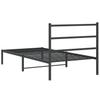 Metal Bed Frame with Headboard Black 107 x 203 cm