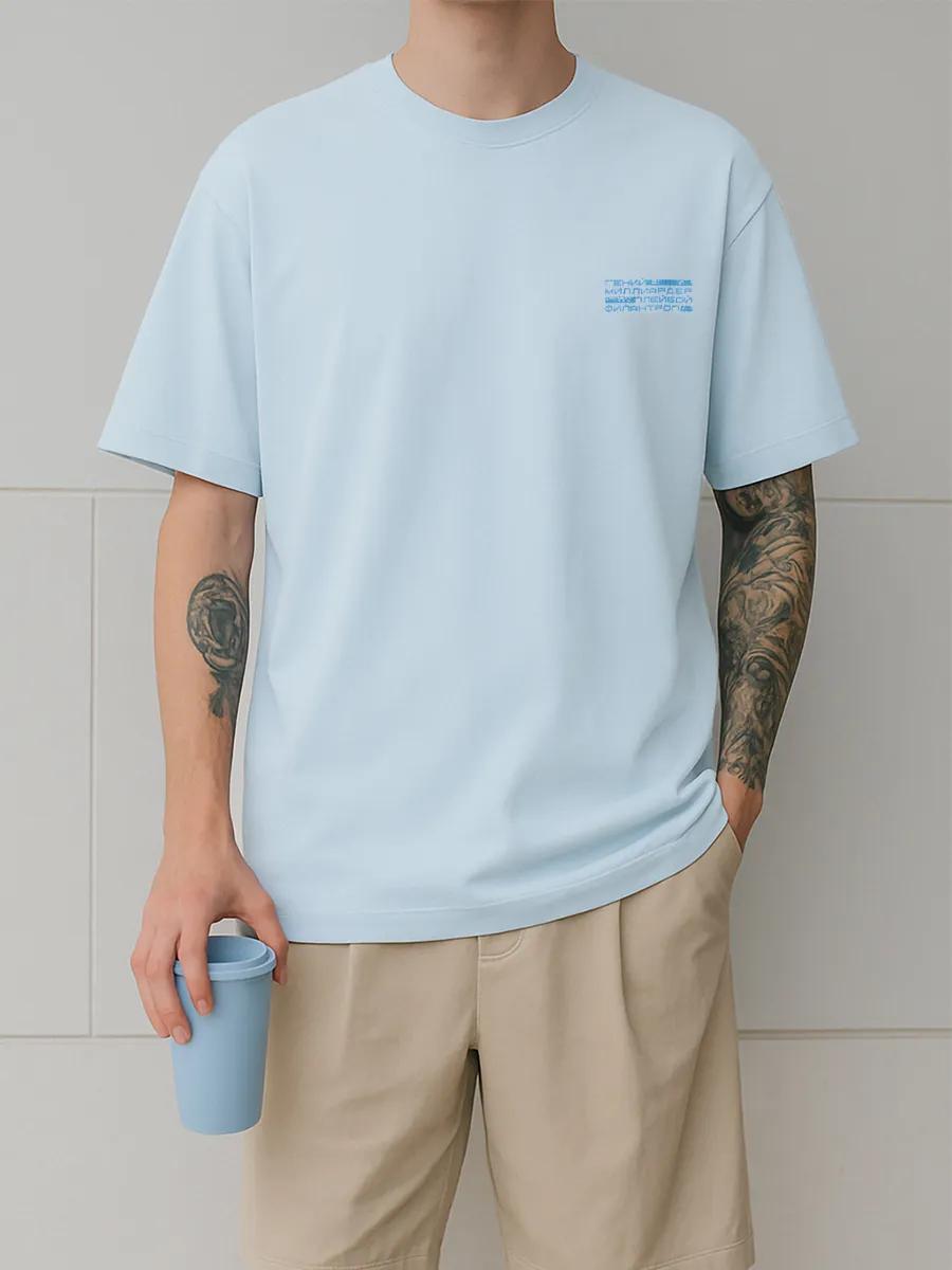 Oversized cotton print t-shirt L