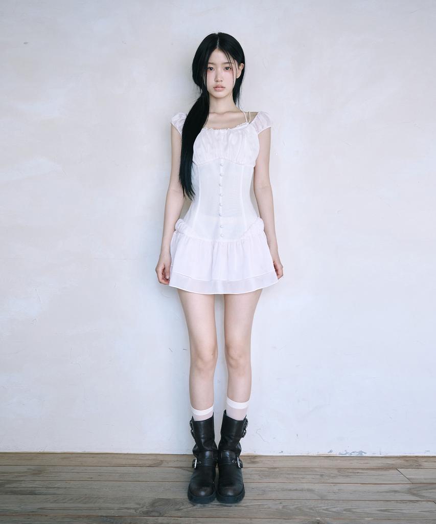 Leijeumiya Nymph Sasha Mini Dress [Beige Pink]