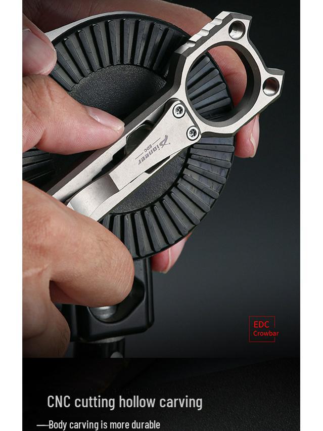 Titanium Alloy Multi-Tool: Outdoor Crowbar, Self-Defense, Bottle Opener, Wrench, EDC Gadget.