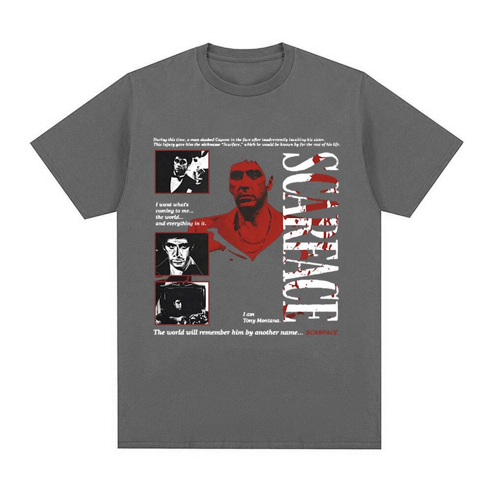 90s Classic Gangsters Movie Scarface Tshirt Tony Montana Al Pacino Oversized Tshirts Unisex Women Hip Hop Vintage Gothic T Shirts