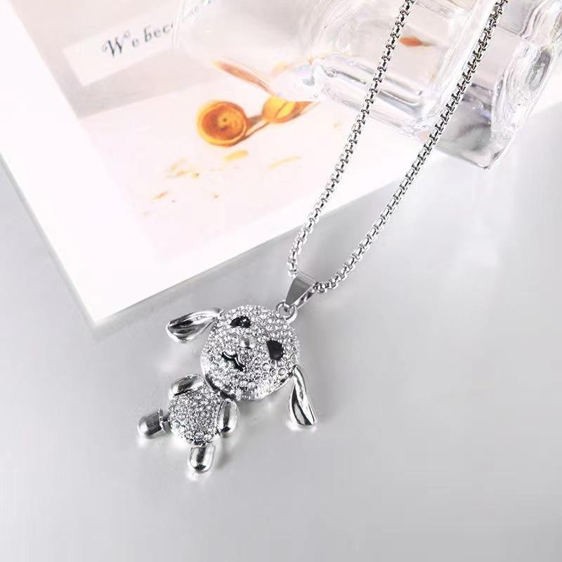 Cute Puppy Female Versatile Sweater Chain Trendy Long Ins Accessories Female Necklace Pendant 60CM(Necklace Long)