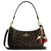 Coach Teri Classic Letter Pattern Coated Canvas Shoulder Bag Women Shoulder Bag Brown CDY18-IMBRN