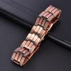 Geometric Red Copper Bracelet With Triple Magnetic Clasp Crack-Design Band Unisex Fashion Jewelry