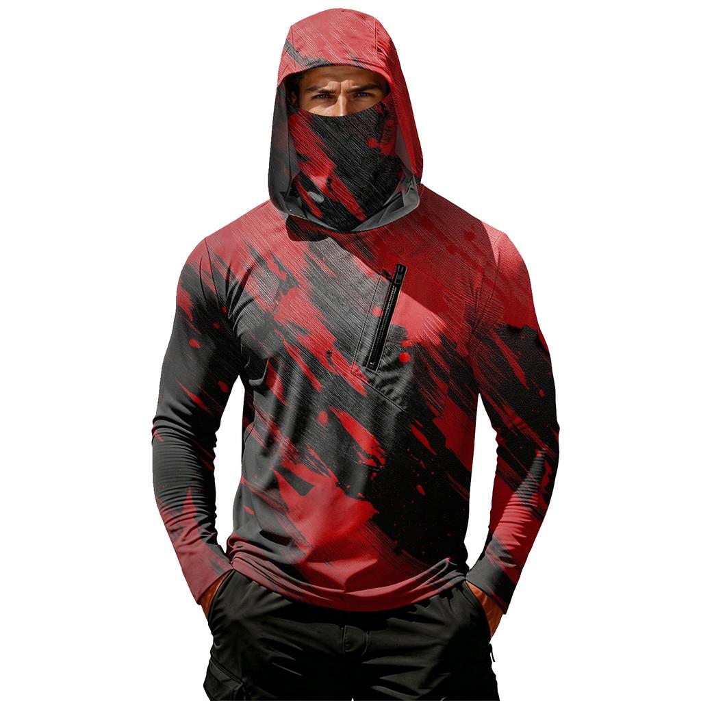 Men's Casual Hooded Long Sleeve Sunscreen Top