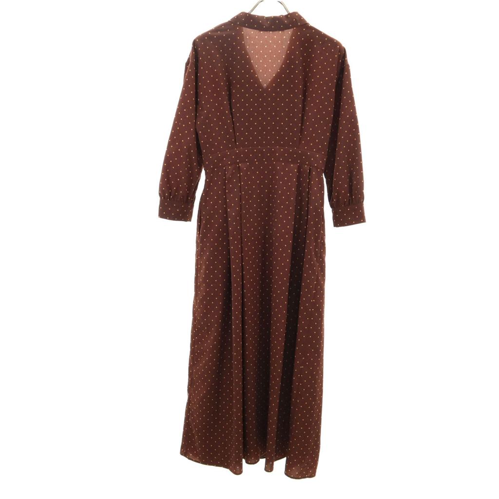 nano universe Five-quarter sleeve one piece 36 Brown Women Used