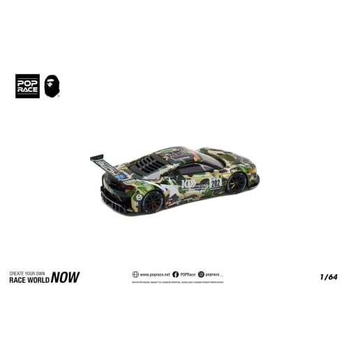 Genesis Company BAPE X POP RACE 1/64 Scale Honda NSX GT3 EVO22 KCMG BATHING APE Finished Model PR640027