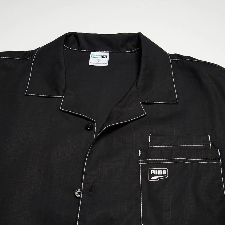 Puma Casual Workwear Moisture-Wicking Breathable Short Sleeve Shirt Unisex shirts Black 624113-01