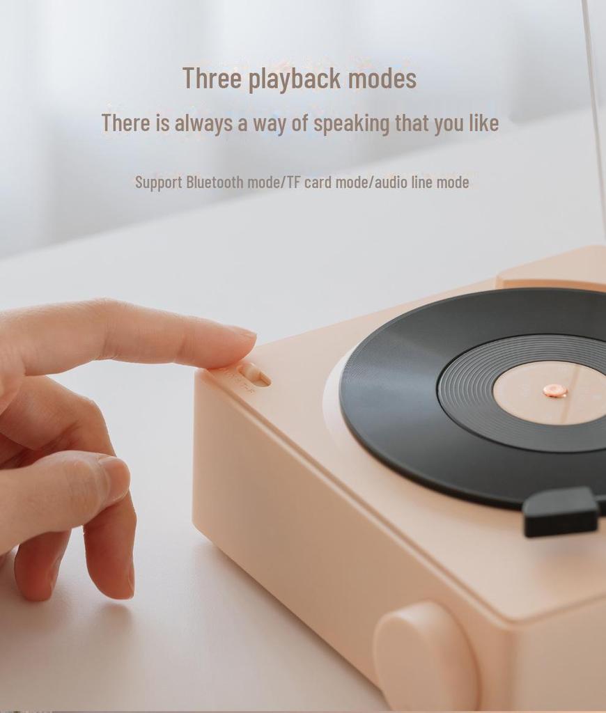 Kreativer Atomic Schallplattenspieler mit Bluetooth: Multifunktions-Wecker, Lautsprecher, Audio-Karte, Intelligentes Drahtloses Desktop-Gerät