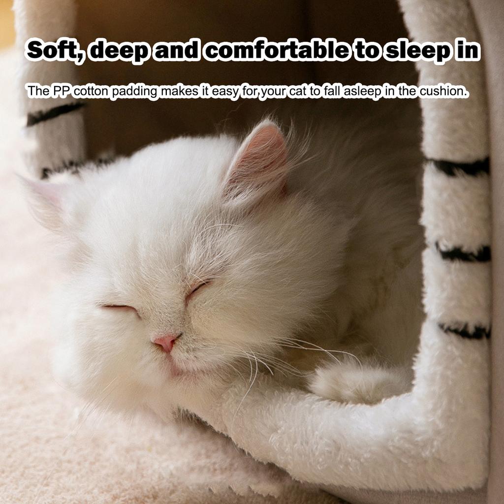 Pelíšek pro kočky Ultra-měkký plyšový materiál Kočičí pelíšky pro kočky v interiéru Kočičí pelíšek uvolňuje svaly a klouby