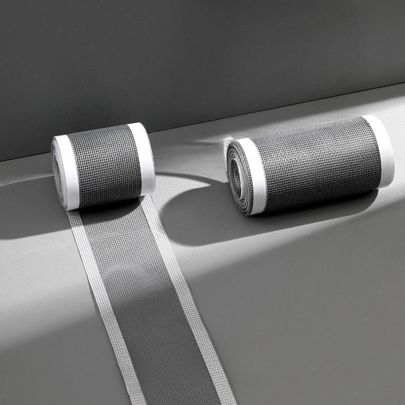 1Pc Toilet Roll Floor Drain Sticker, Self-adhesive Rectangle Can Be Cut Bathroom Hair Anti-blocking Filter, Insect-proof Floor Drain