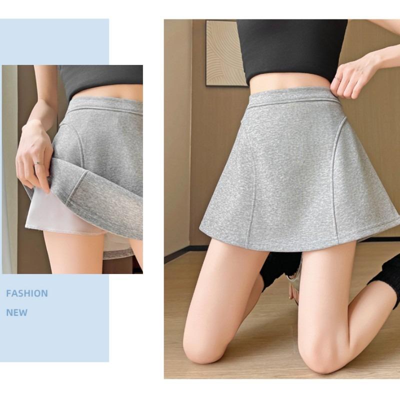 New Women's Summer Sports Skirt Spice Girl High Waist Casual Skirt Solid Color Versatile High Waist Skirt Short Skirt Pants