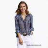 Women's Simple Fashion Printed Striped Loose Shirt