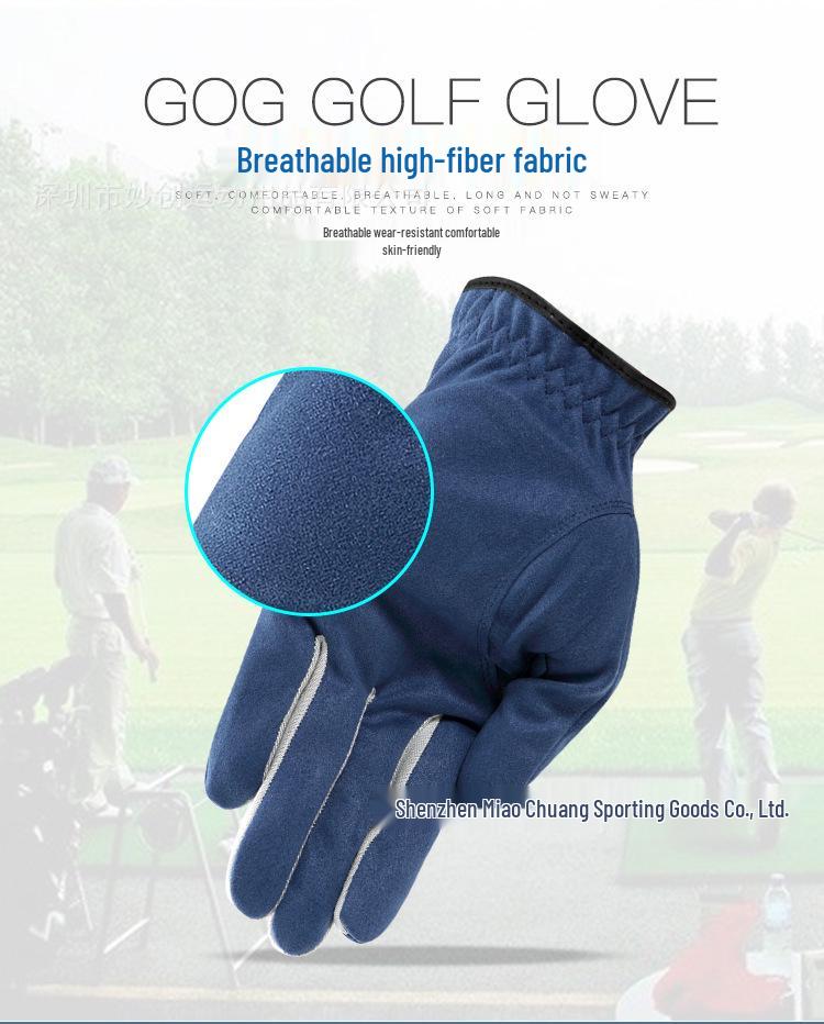Genuine GOG Men's Ultra-Thin Blue Golf Gloves - Wear-Resistant, Breathable Fabric