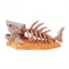 1pc Polyester Shark Bone Decor Aquarium Ornament Fish Hideout Cave with Skeleton Reef Design Resin Craft Gift for Tank