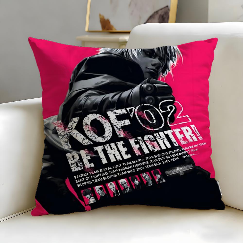 classic game KOF Cushion Cover Soft  EasyWash Pillow Case  Versatile for Couch Bed Travel and Office