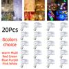 20Pcs 8colors Fairy Lights LED String Lights Atmosphere Colored Light Battery Powered For Christmas Outdoor Room Festival Decor