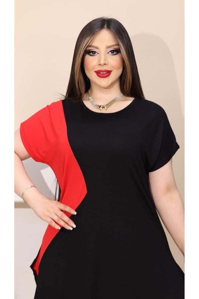 Women's Big Size Blouse Plus Size Triangle Slit Blouse