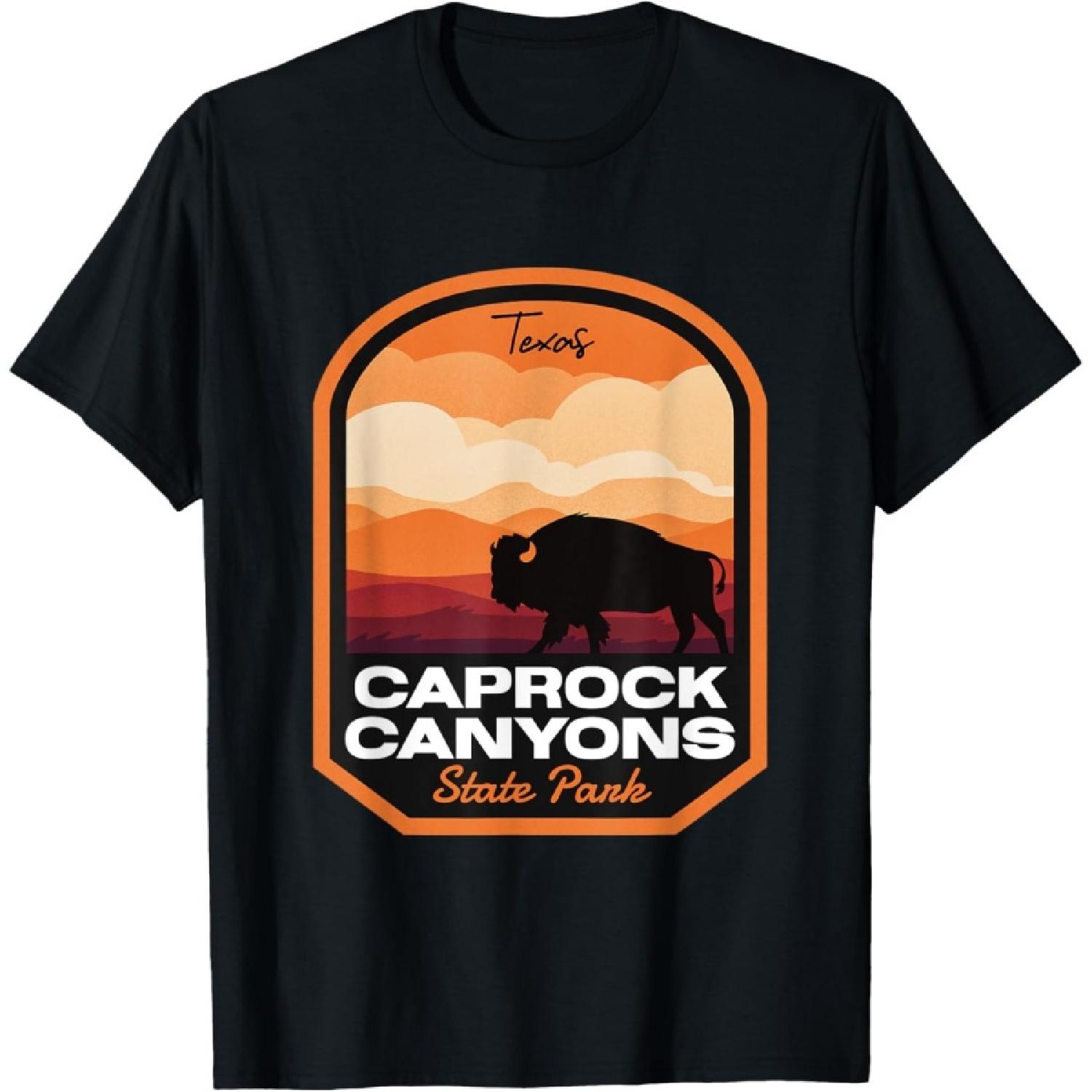 Caprock Canyons State Park Texas Bison T-Shirt S чёрный