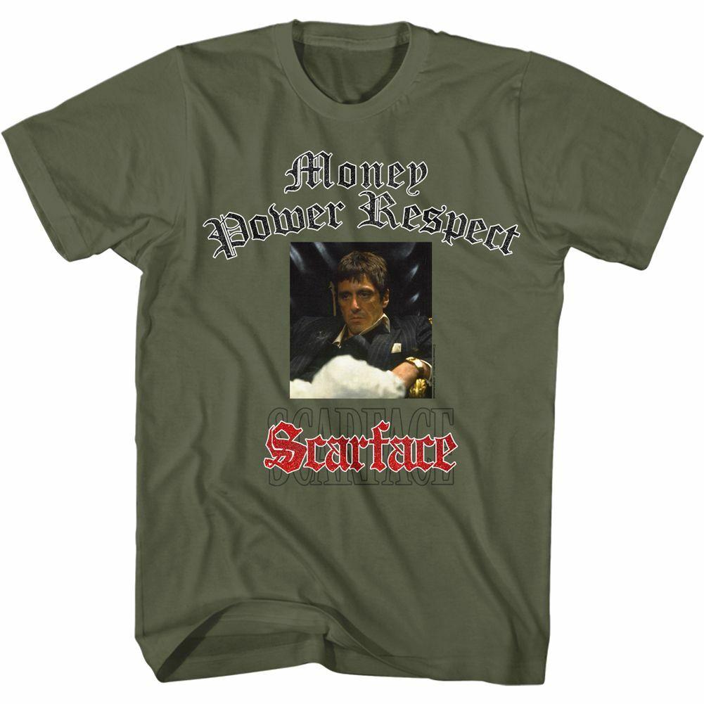 Scarface Glitter Logo Military Green Adult T-Shirt L