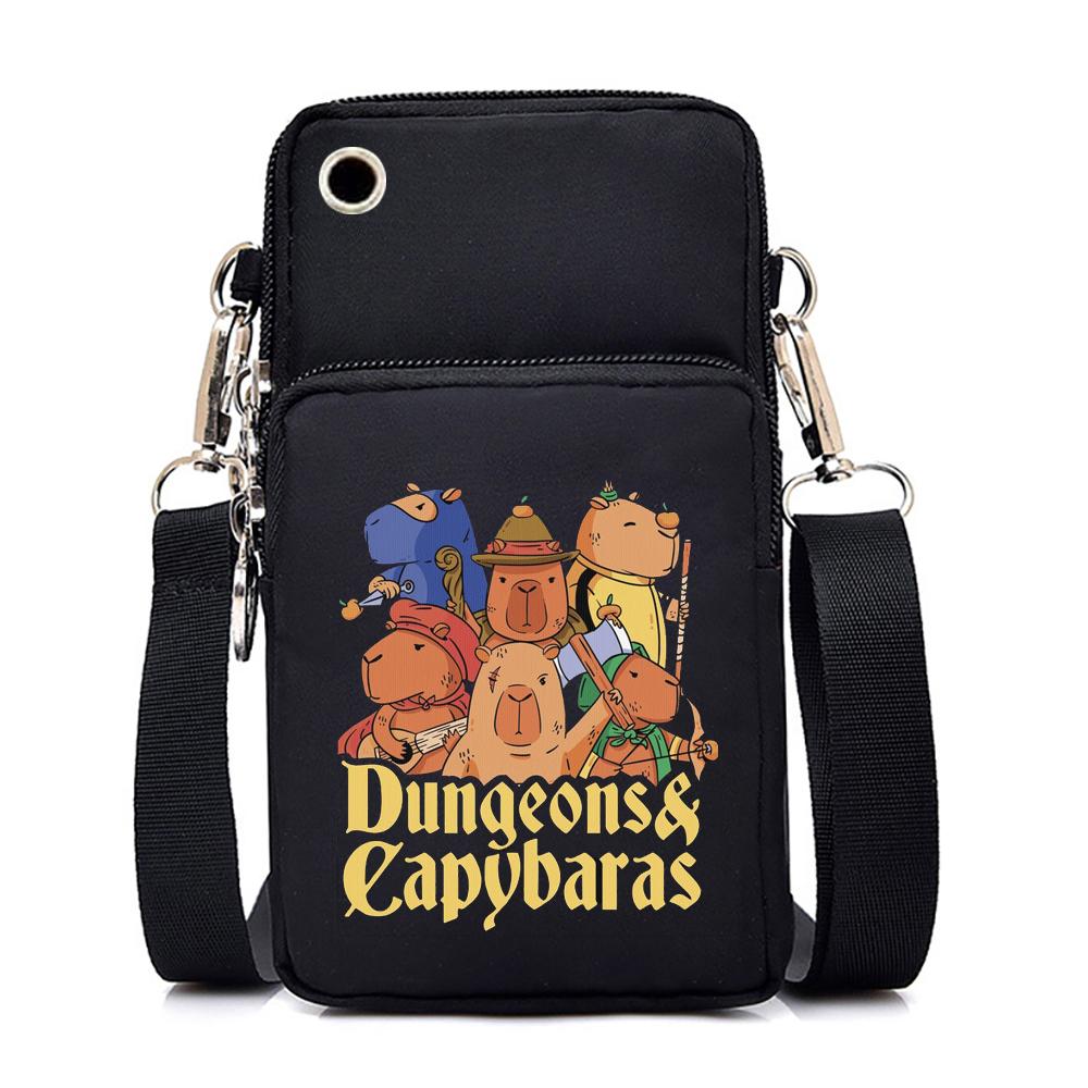 

Нейлоновая женская маленькая сумка на плечо с рисунком капибары, сумка для мобильного телефона, модная сумочка, кошелек для монет, унисекс, мини-сумка через плечо с капибарой