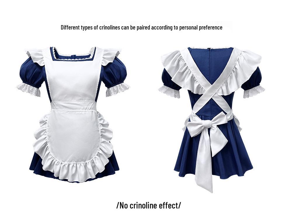 2025 Angelic Maid Navy Blue Lolita Dress Set - Cute Japanese Cosplay Outfit