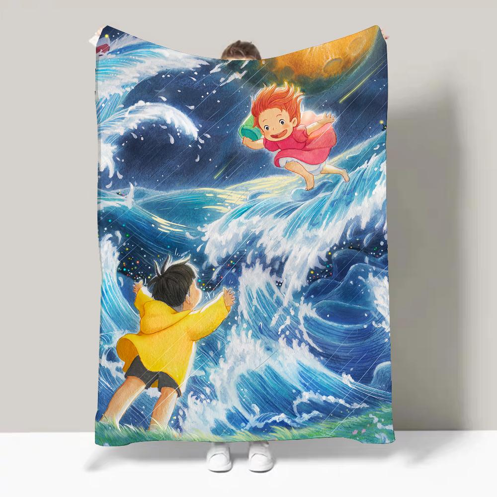 Cute P Ponyo Anime P Blanket Design Lightweight  For Dorms, Naps, Living Room, Office,Sofa,All Season