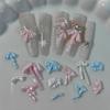 48/72Pcs Nail Satin Light Nail Charms Bowknot Jewelry Soft Carved Resin Bow Tie Nail Art Decoration Ribbon Bow  Diy