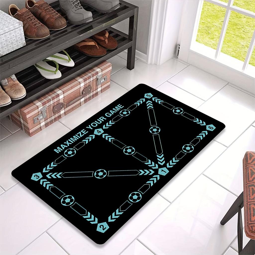 Soccer Agility Training Mat Carpet, Non-Slip Soundproof Polyester Flannel Machine Washable for Living Room Bedroom Office Decor