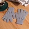 Autumn/Winter Solid Color Thick Wool Knit Gloves - Warm Full Finger Adult Design