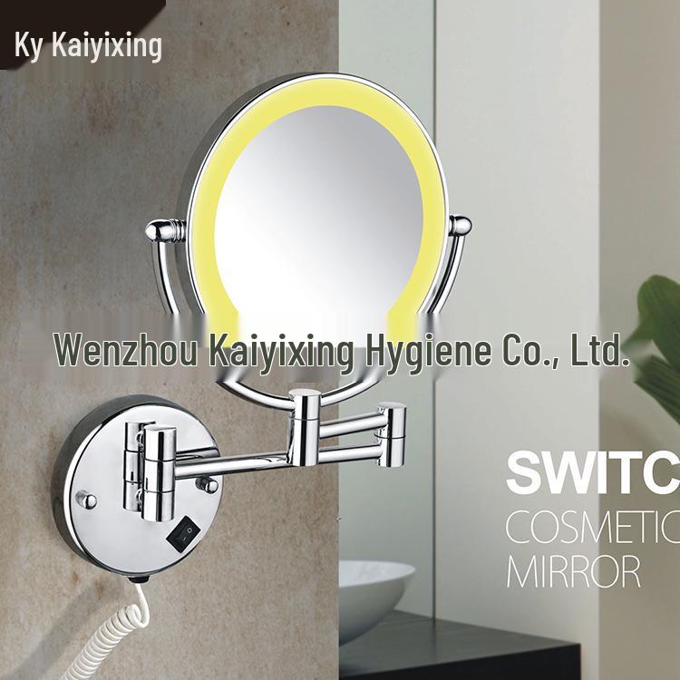 Nástěnné LED zrcadlo do koupelny s zvětšením a výsuvným ramenem