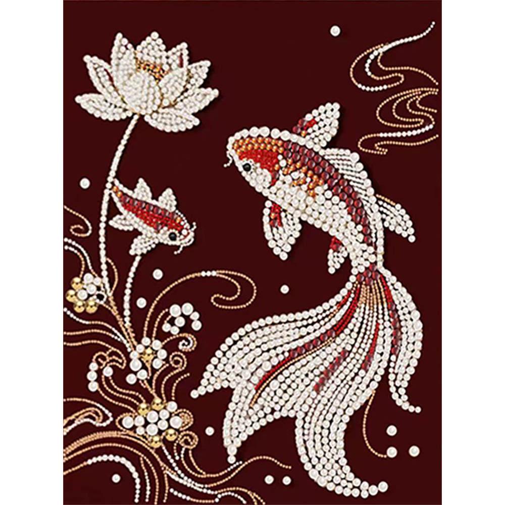 Наборы Алмазная Живопись  Жемчужный Карп  DIY 40x50 см Алмазная Мозаика Без Рамки для Взрослых/Новичков Идея для Подарка Декор Стены Дома 40x50cm