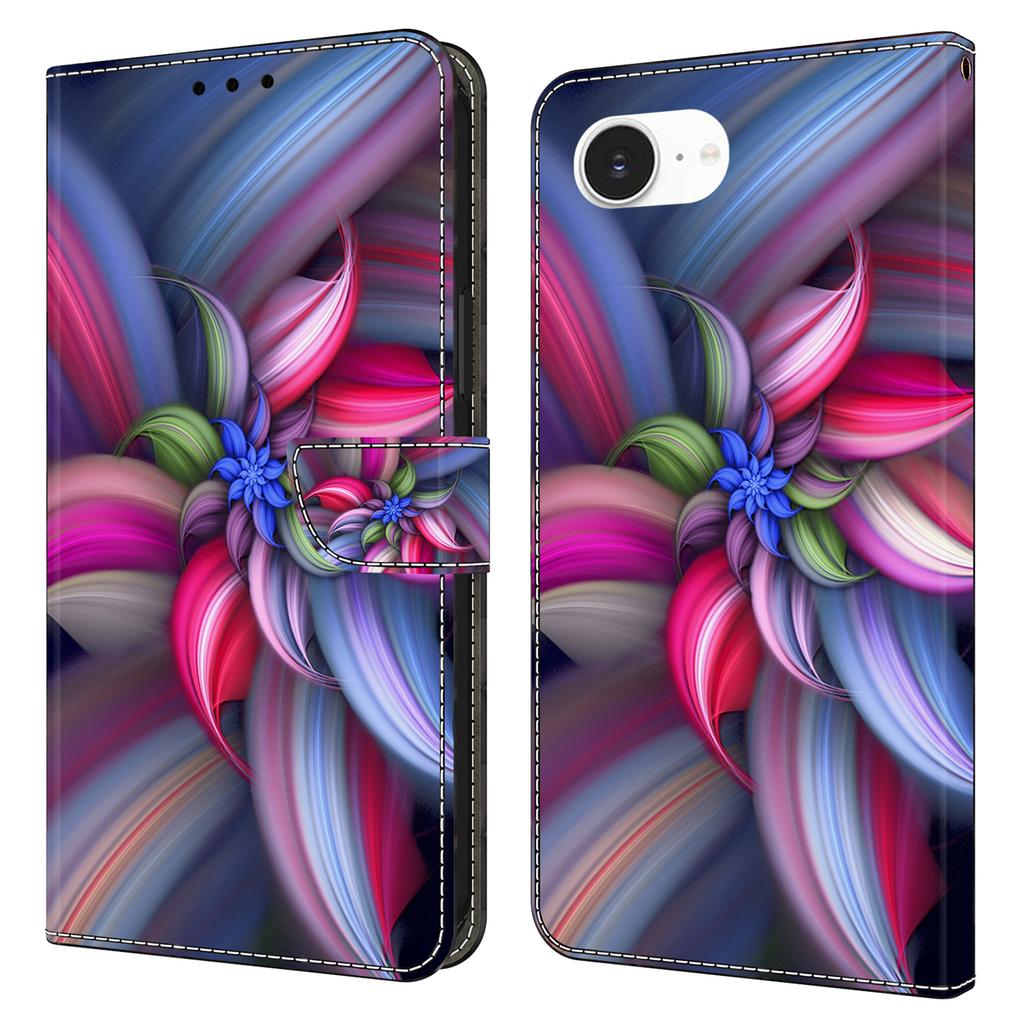 For iPhone 16e Case 3D Pattern PU Leather Wallet Phone Cover with Stand