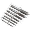 8PCS Straight Slotted Tap Silver High Speed Steel Straight Flutes Screw Threading Tap with Drift Holder for Wood