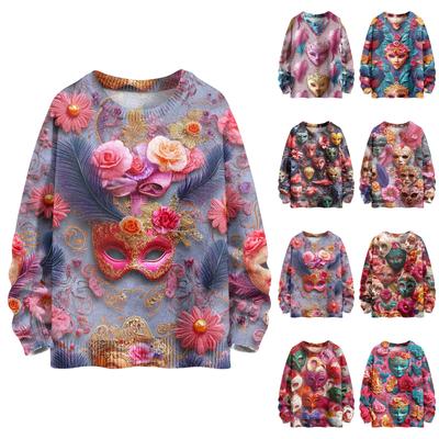 Kinder Sweatshirts Jungen- und Mädchenstrickwaren Niedliche bedruckte Shirts Rundhals-Pullover-Tops