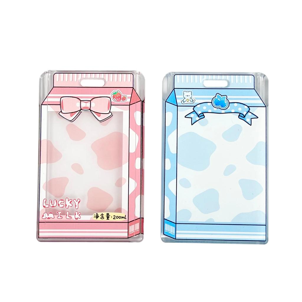Student Fun Transparent Card Covers Spring Rope Cartoon Meal Card Case Game Cards Protection Covers Lanyard Credit Card Holder
