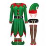 Kids Christmas Elf Costume Green Velvet Dress with Hat Shoes & Accessories for Boys Girls Holiday Play Outfit for School Performances Parties