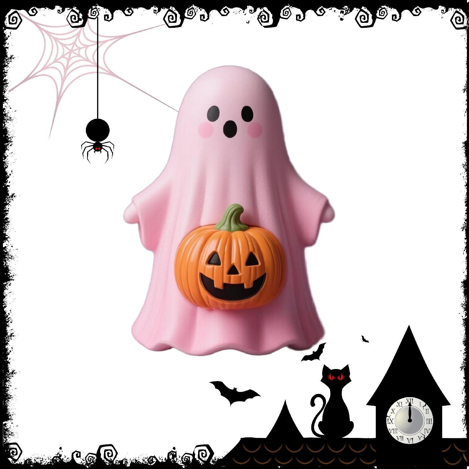 

Halloween Miniature Pumpkin Figurine Decor Cute Collectible Sculpture Statue Ornament for Style D