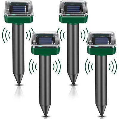 Solar Mole Repellent, 4pc Anti Mole, Solar Repellent Against Moles, Ultrasonic Snake Repellent, Ultrasonic Mole Repellent