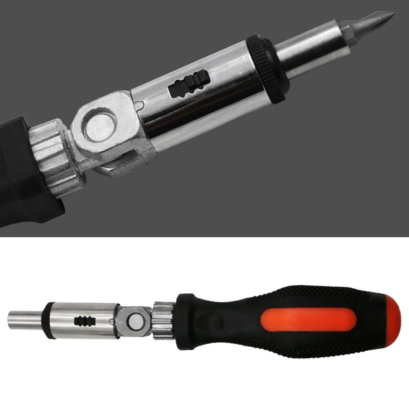 Multifunctional Ratchet Screwdriver Angles 1/4 Inch Inside Hexagon Interface Adjustable Angles Wrench Easy To Handle
